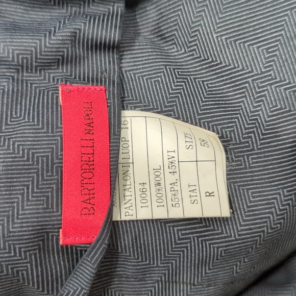 💥50% sale💥Bartorelli Napoli black wool dress slacks short sz58 #b769 - Picture 2 of 7